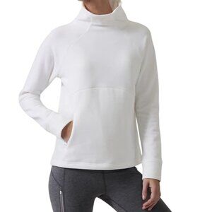 Athleta Altitude Polartec Funnel Neck Fleece Sweatshirt White Women's Size M
